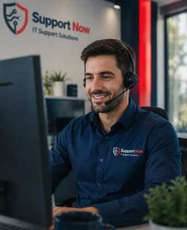 Remote support technician at work