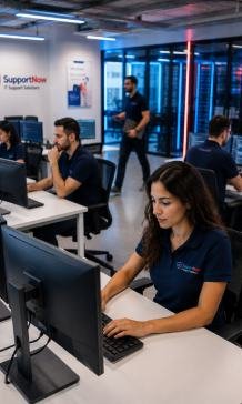 SupportNow team working in office